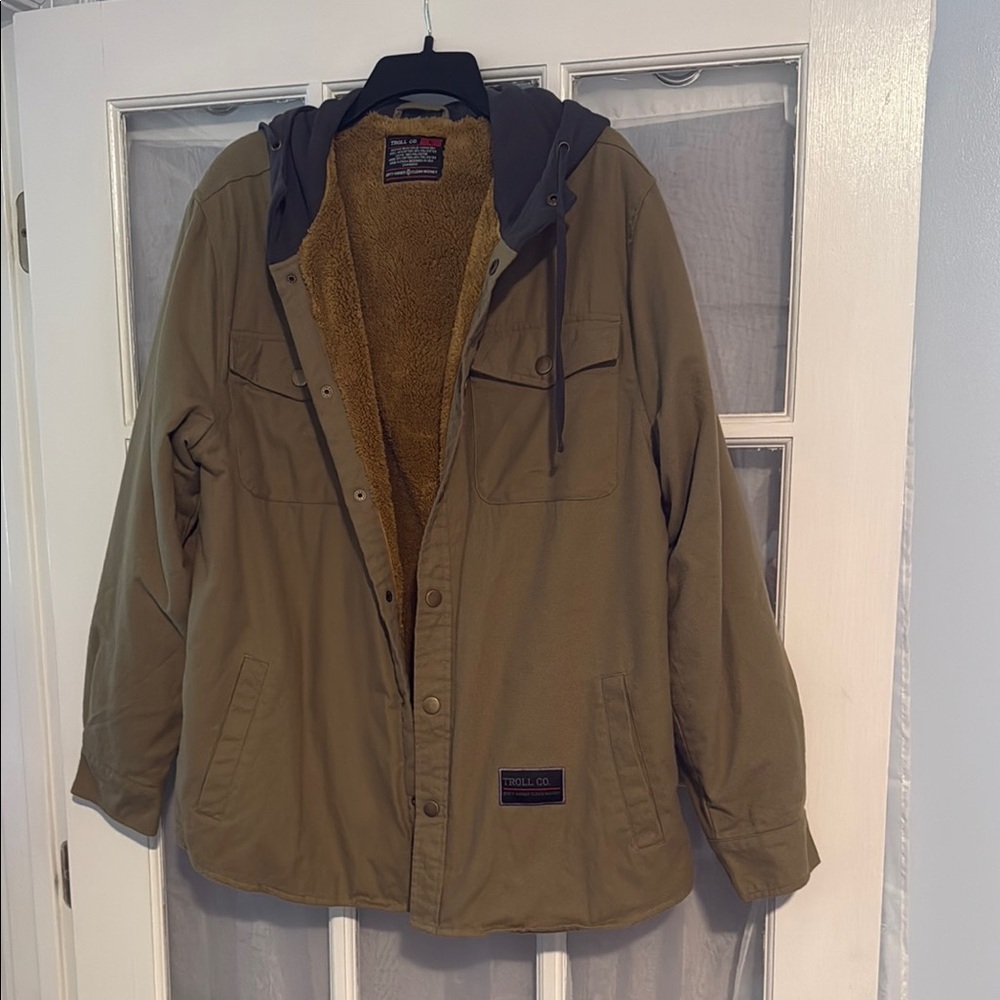 Green Sherpa lined Military Jacket Classic